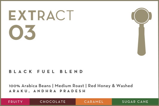 Black Fuel espresso blend honey and washed processed coffee beans"